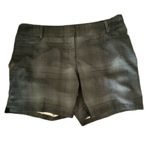 Adidas Climalite Shorts Womens 16 Flat Front Zip Black And Gray Pockets Active